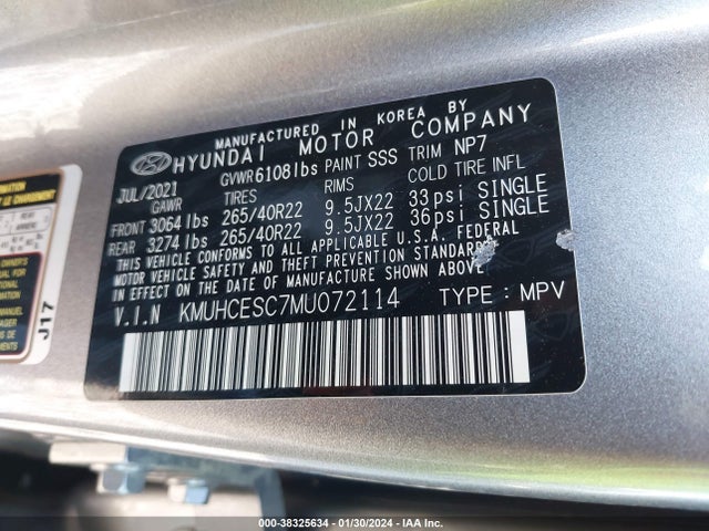 Genesis Gv80 3.5t Awd 2021 KMUHCESC7MU072114 Image 9