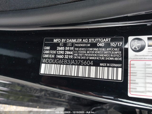 2018 MERCEDES-BENZ S 450 4MATIC VIN: WDDUG6EB3JA375604