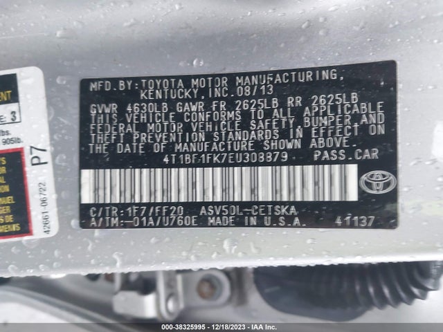 Toyota CAMRY SE 2014 4T1BF1FK7EU308879 Image 9