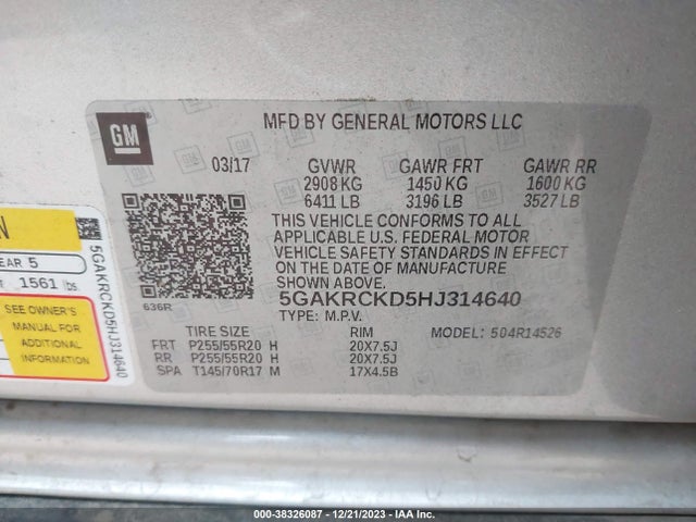 5GAKRCKD5HJ314640 Buick Enclave Premium