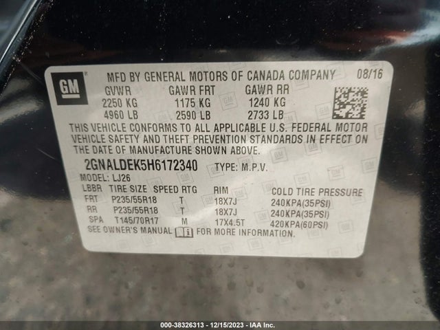 Chevrolet Equinox Premier 2017 2GNALDEK5H6172340 Image 9