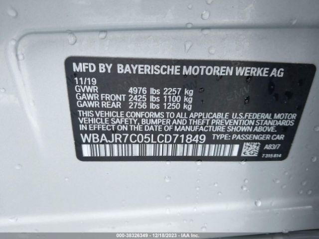 2020 BMW 530I WBAJR7C05LCD71849 Photo 8