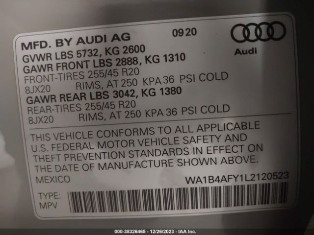 2020 AUDI SQ5 WA1B4AFY1L2120523 Photo 8
