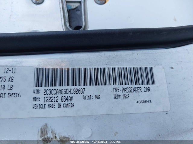 2012 CHRYSLER 300 VIN: 2C3CCAAG5CH192087