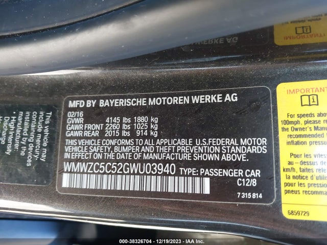 2016 MINI COUNTRYMAN WMWZC5C52GWU03940 Photo 8
