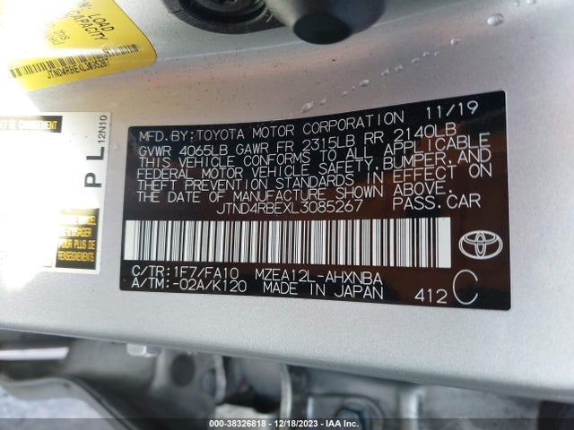 Toyota COROLLA SE 2020 JTND4RBEXL3085267 Image 9