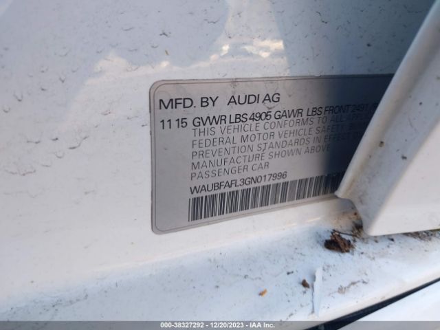 WAUBFAFL3GN017996 Audi A4 2.0t Premium