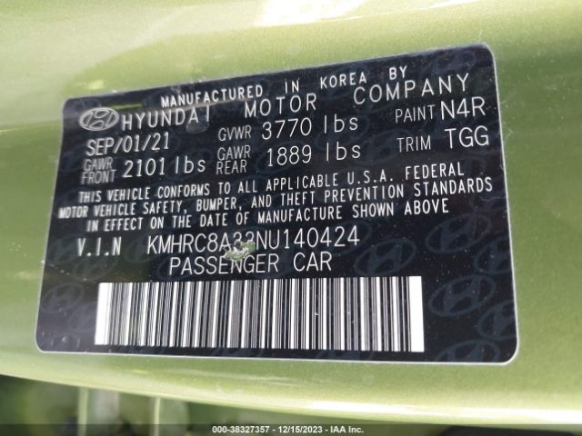 KMHRC8A32NU140424 Hyundai Venue Sel
