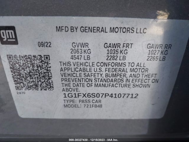 2023 CHEVROLET BOLT EV 1G1FX6S07P4107712 Photo 8