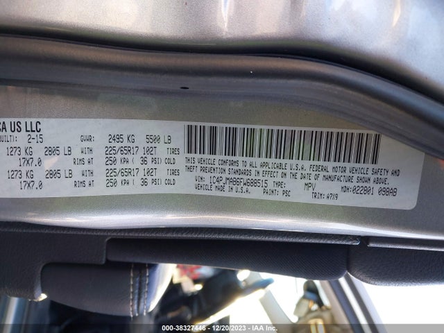 2015 JEEP CHEROKEE SPORT VIN: 1C4PJMAB6FW688515