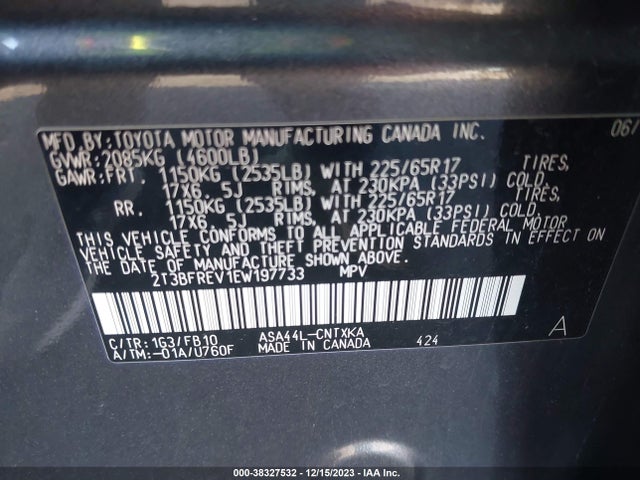 Toyota RAV4 LE 2014 2T3BFREV1EW197733 Image 9