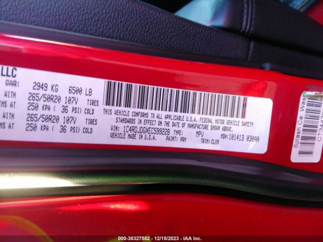 1C4RDJDGXEC599228 Dodge DURANGO LIMITED