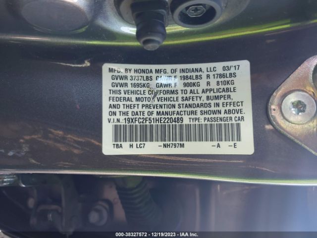 19XFC2F51HE220489 Honda Civic Lx