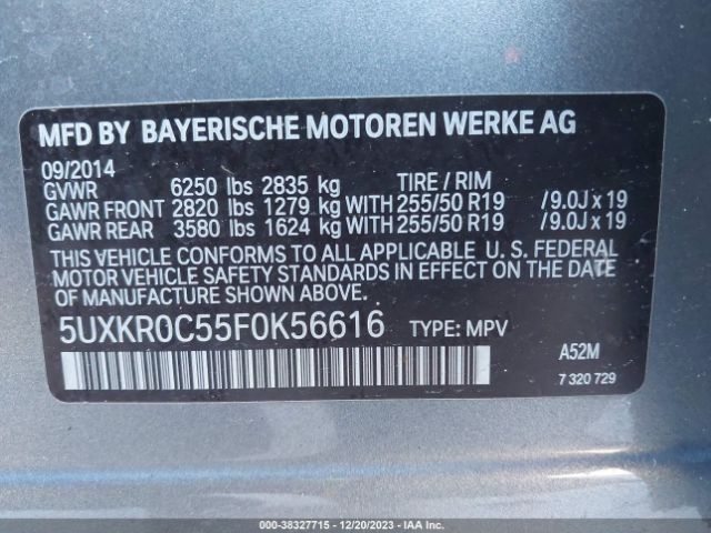 5UXKR0C55F0K56616 BMW X5 Xdrive35i