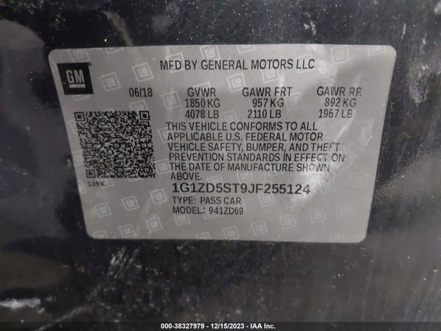 Chevrolet MALIBU LT 2018 1G1ZD5ST9JF255124 Image 9