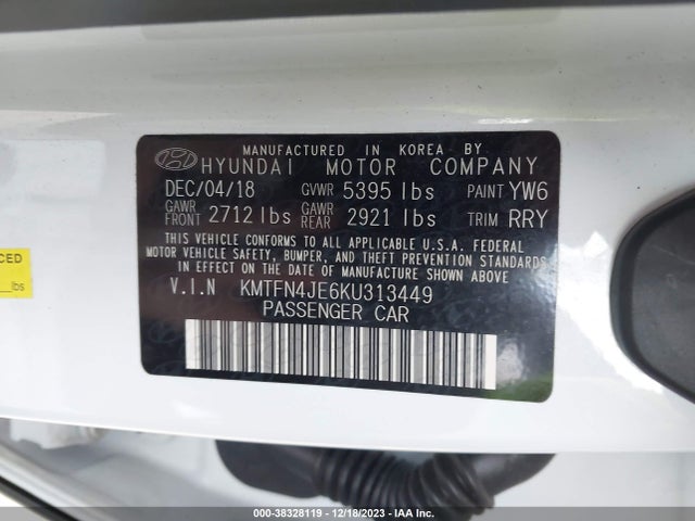 Genesis G80 3.8 2019 KMTFN4JE6KU313449 Image 9