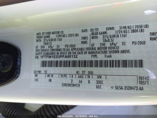 1FTFW1E53PFA95132 Ford F-150 Xlt