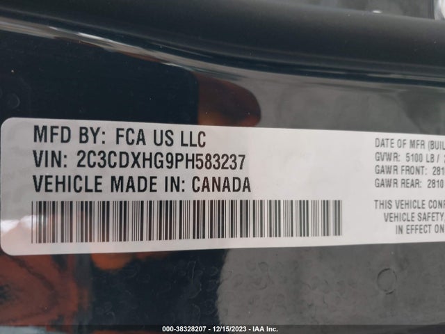 Dodge CHARGER GT 2023 2C3CDXHG9PH583237 Image 9