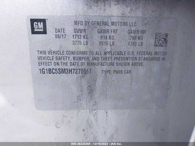 Chevrolet Cruze Ls Auto 2017 1G1BC5SM3H7270011 Image 9