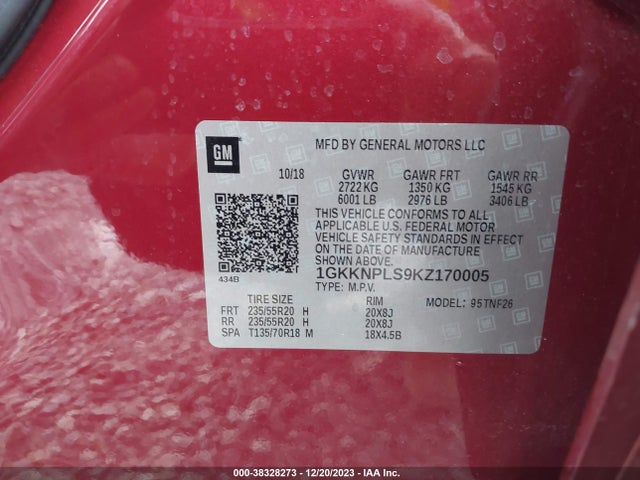 GMC Acadia Denali 2019 1GKKNPLS9KZ170005 Image 9