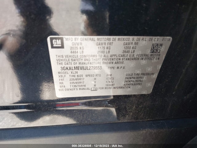 GMC Terrain Sle 2018 3GKALMEV8JL279553 Image 9