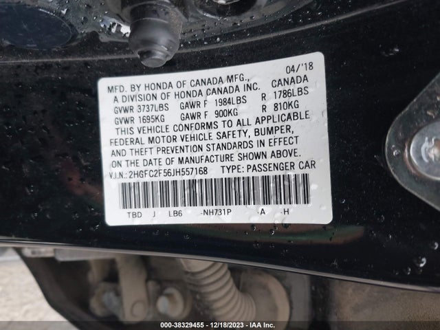 Honda Civic Lx 2018 2HGFC2F56JH557168 Image 9
