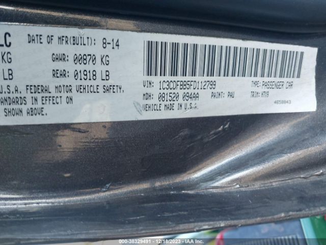 1C3CDFBB5FD112799 Dodge DART SXT