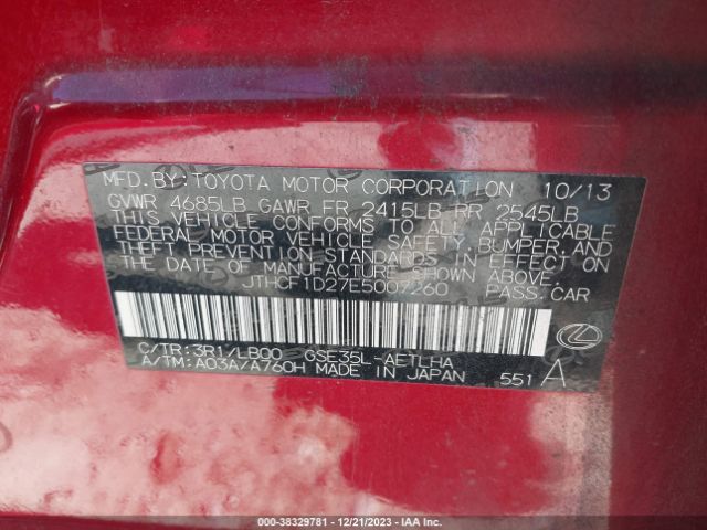 JTHCF1D27E5007260 Lexus IS 250