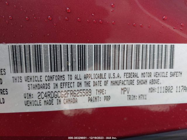 2C4RDGCG2FR625589 Dodge Grand Caravan Sxt