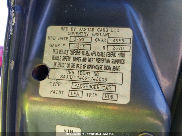1995 JAGUAR XJ6 SAJHX1748SC743005 Photo 8