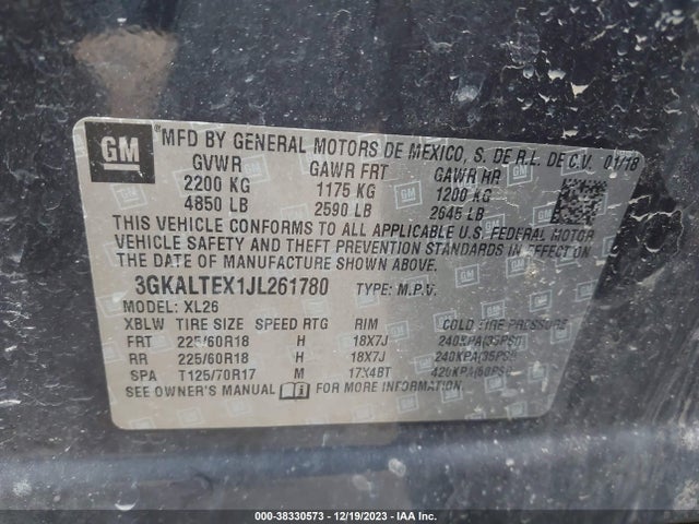 3GKALTEX1JL261780 GMC Terrain Sle