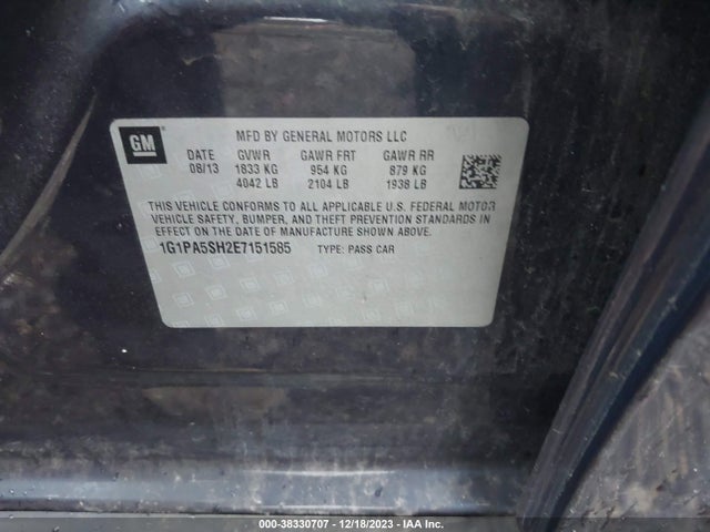 Chevrolet Cruze Ls Auto 2014 1G1PA5SH2E7151585 Image 9