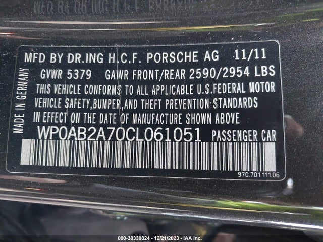 2012 PORSCHE PANAMERA WP0AB2A70CL061051 Photo 8