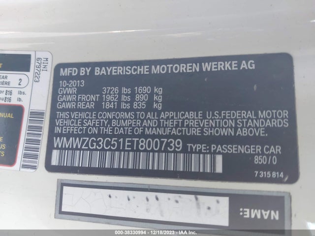 2014 MINI CLUBMAN WMWZG3C51ET800739 Photo 8