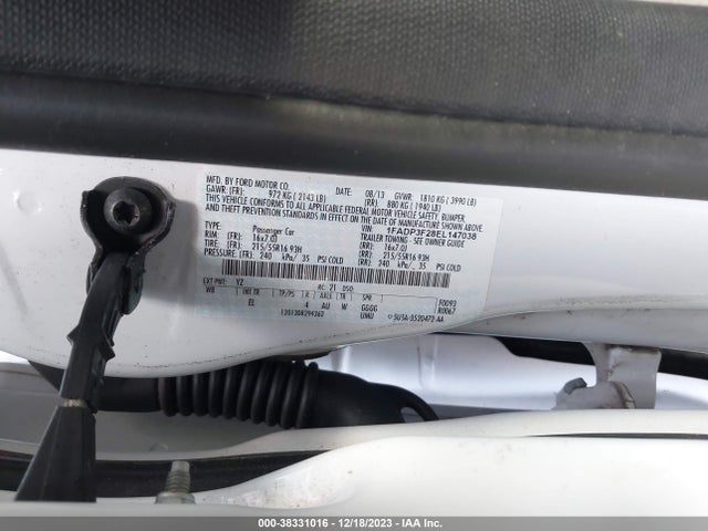 2014 FORD FOCUS SE VIN: 1FADP3F28EL147038
