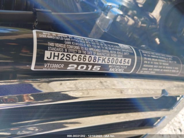 2015 HONDA VT1300 JH2SC6608FK500454 Photo 9