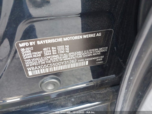 2013 BMW 528I VIN: WBAXG5C55DDY31262