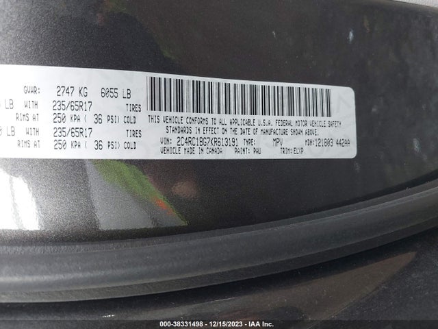 Chrysler Pacifica Touring L 2019 2C4RC1BG7KR613191 Image 9