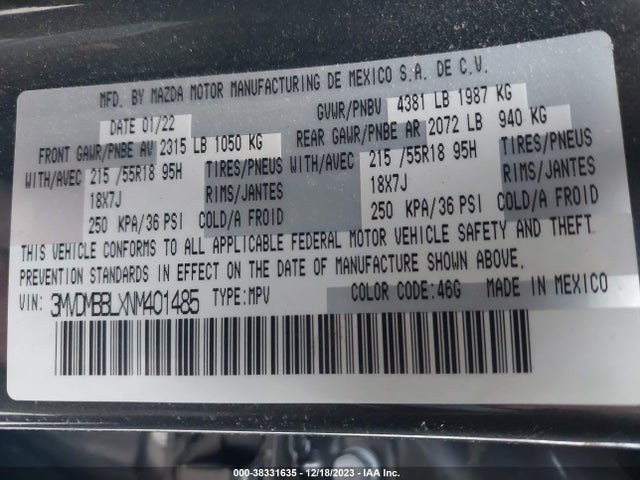 Mazda Cx-30 Select 2022 3MVDMBBLXNM401485 Image 9