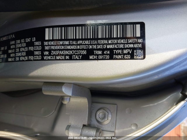 ZASPAKBN2K7C37056 Alfa Romeo Stelvio Ti Awd