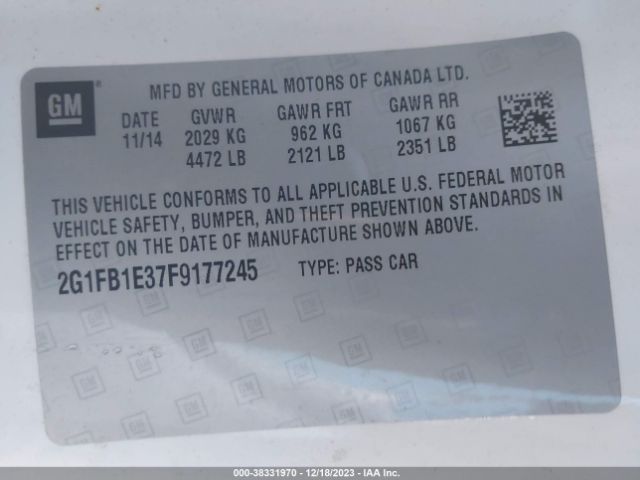 2015 CHEVROLET CAMARO 2G1FB1E37F9177245 Photo 8
