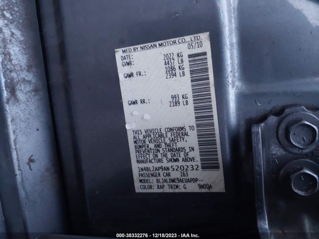 2010 NISSAN ALTIMA 3.5 SR VIN: 1N4BL2AP9AN520232
