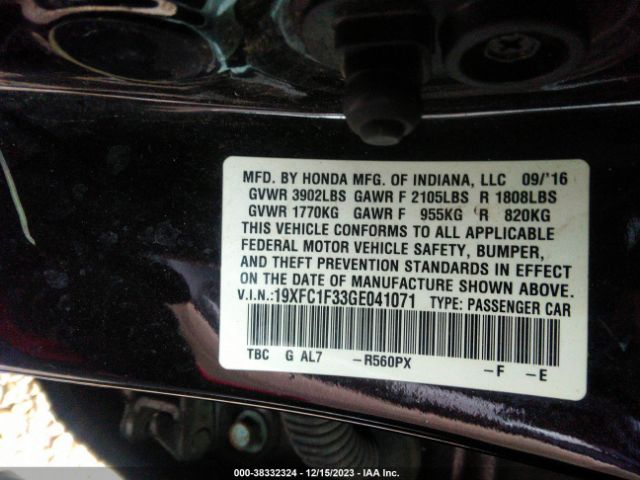 19XFC1F33GE041071 Honda Civic Ex-t
