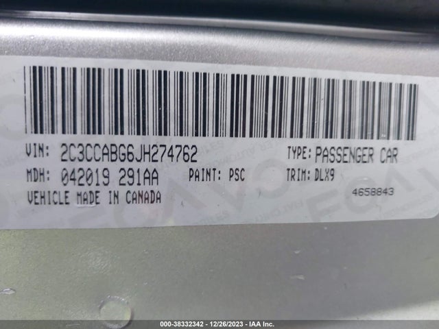2018 CHRYSLER 300 300S VIN: 2C3CCABG6JH274762