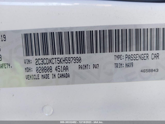 Dodge CHARGER R/T 2019 2C3CDXCT5KH597990 Image 9