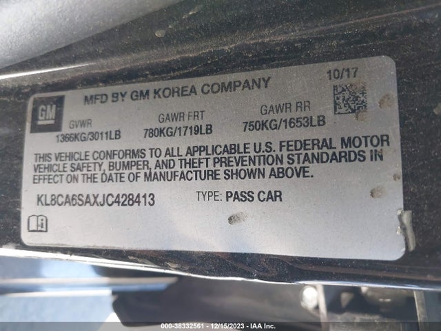 Chevrolet Spark Ls Manual 2018 KL8CA6SAXJC428413 Image 9