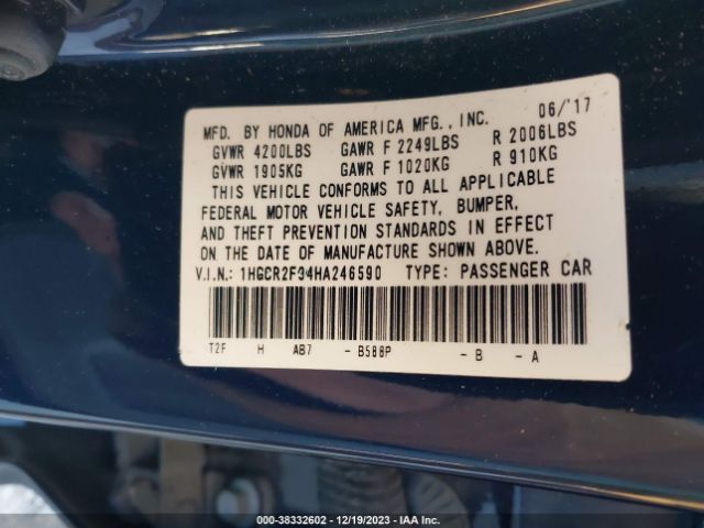 1HGCR2F34HA246590 Honda ACCORD LX