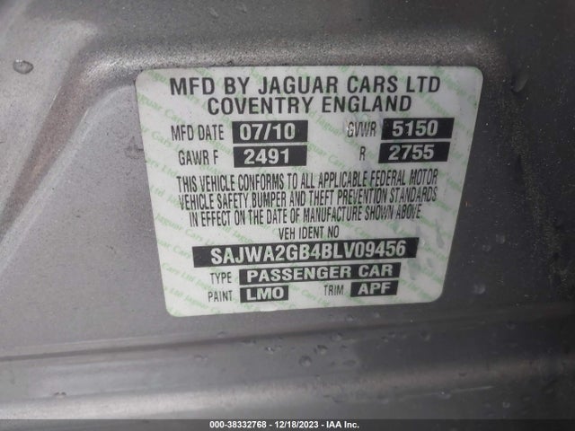 2011 JAGUAR XJ SAJWA2GB4BLV09456 Photo 8