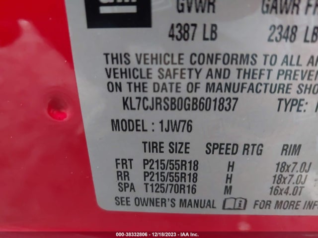 Chevrolet TRAX LTZ 2016 KL7CJRSB0GB601837 Image 9