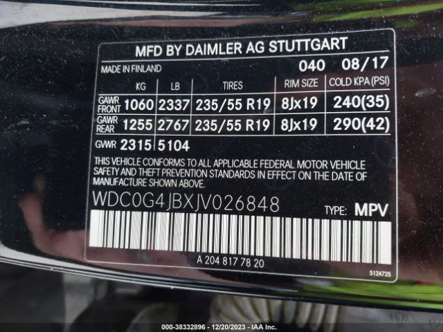 WDC0G4JBXJV026848 Mercedes-Benz GLC 300